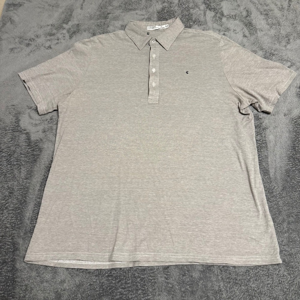 CRIQUET Mens XL Gray‎ Organic Cotton Short Sleeve Polo Shirt